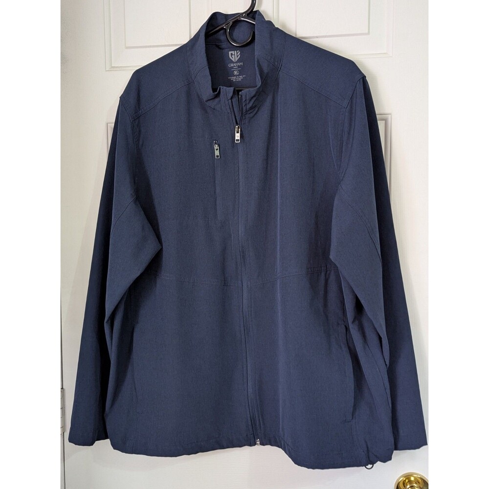 Graham Luxe Jacket Mens XL Navy Golf Windbreaker Lightweight Pockets